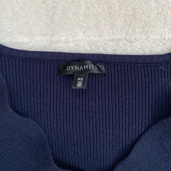 Dynamite Navy Blue Front Cross Sweater - Picture 4 of 4